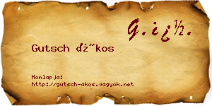 Gutsch Ákos névjegykártya